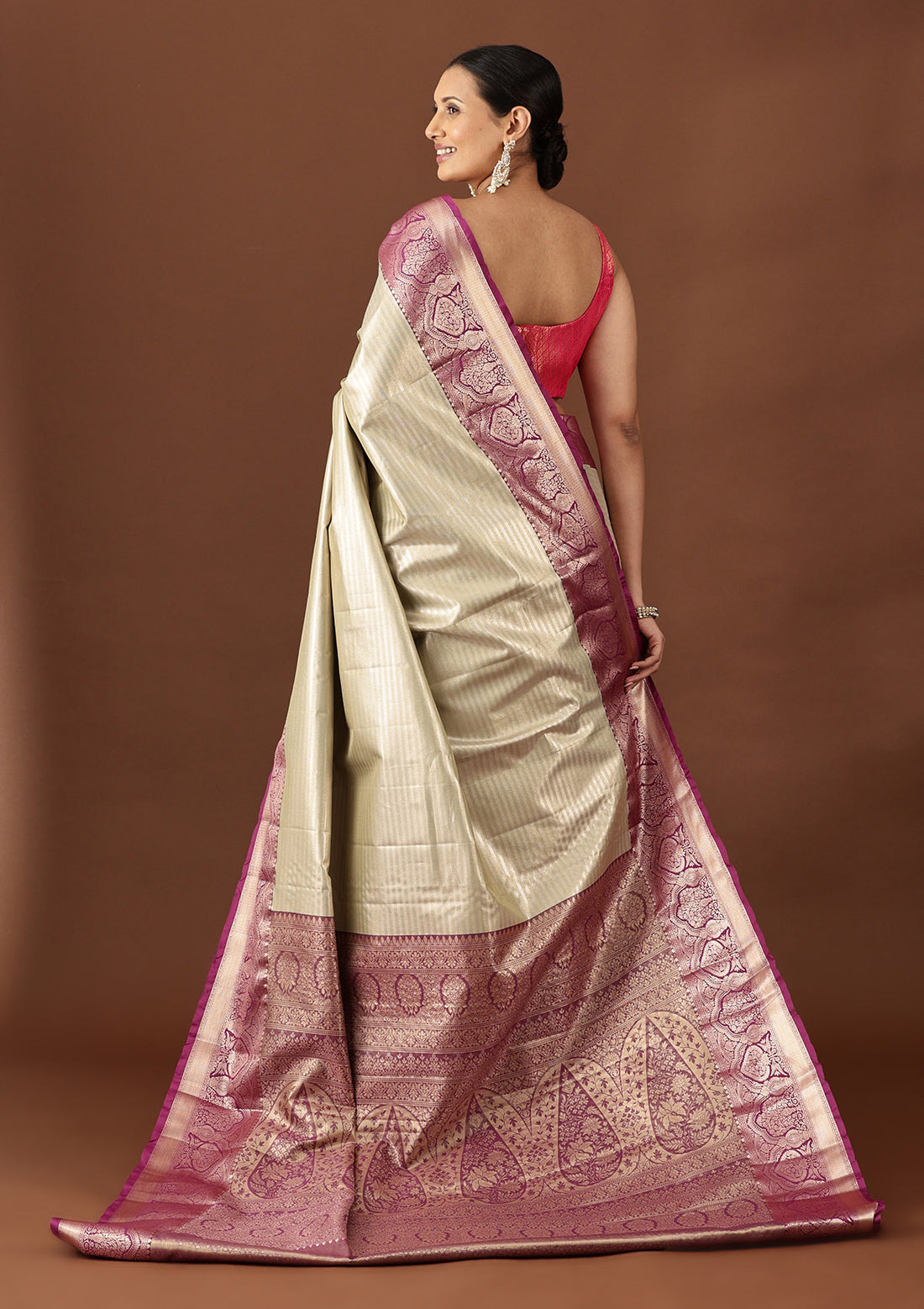 Pastel Green Silk Korvai Tissue Kanjivaram Weave Saree