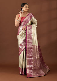 Pastel Green Silk Korvai Tissue Kanjivaram Weave Saree