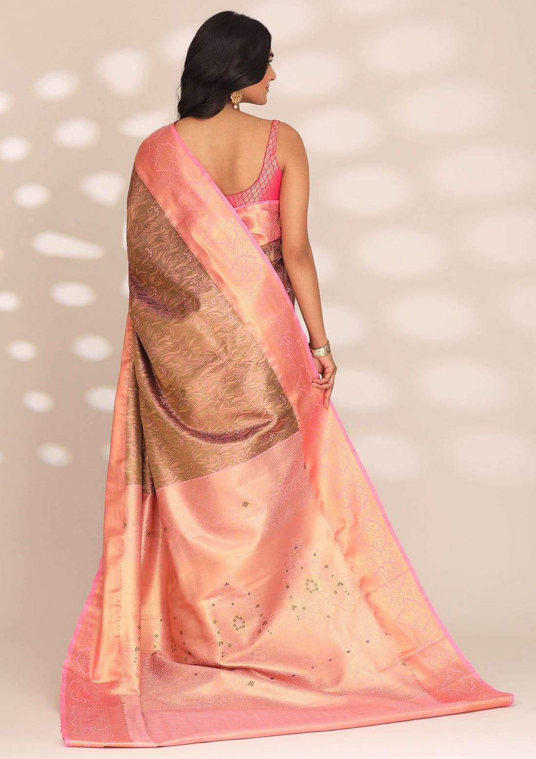 Brown Silk Korvai Tissue Kanjivaram Weave Saree