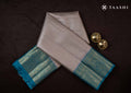 Full length front view model drape photograph of Taashi The Coral Cadence saree (PKJ50) in premium Rose Gold & Champagne Shot Kanjeevaram fabric layout.