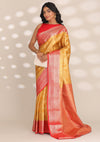 Mustard Yellow Silk Korvai Tissue Kanjivaram Weave Saree