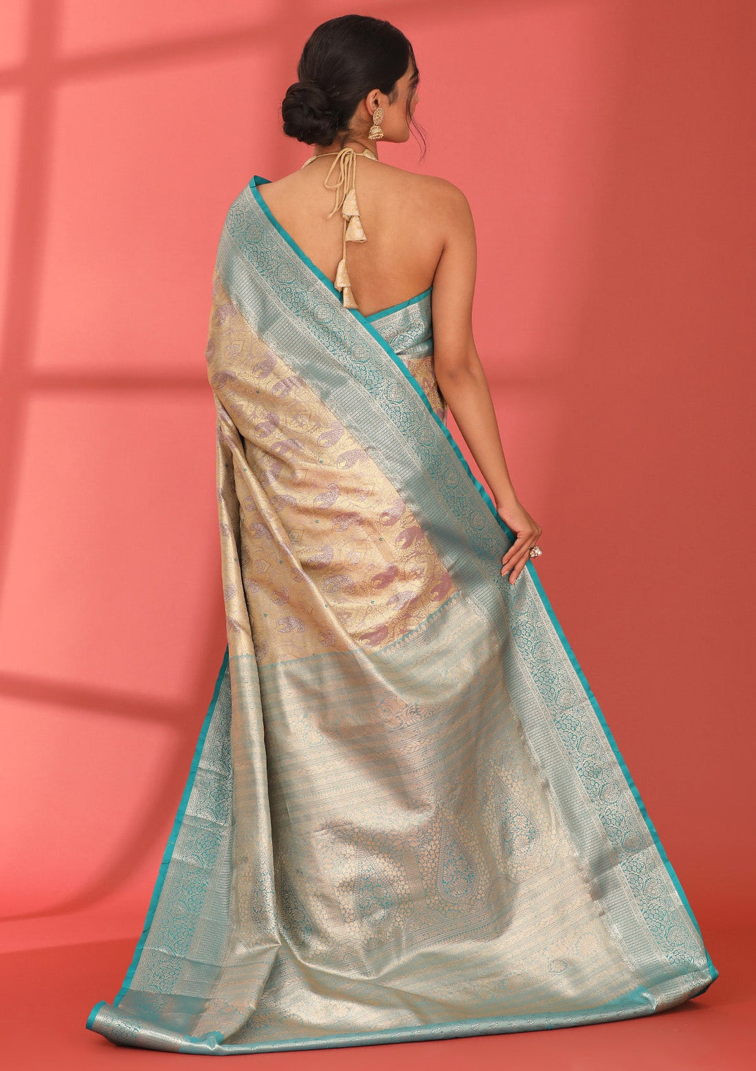Mauve Silk Korvai Tissue Kanjivaram Weave Saree