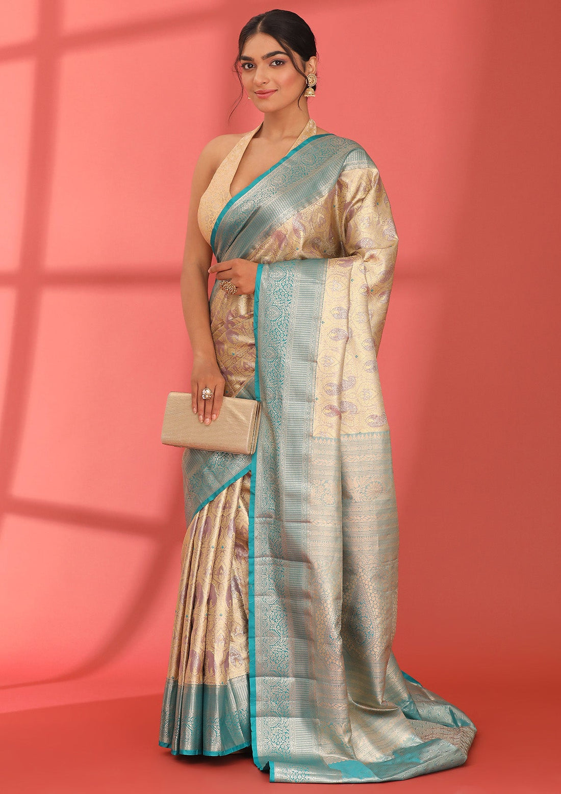 Mauve Silk Korvai Tissue Kanjivaram Weave Saree