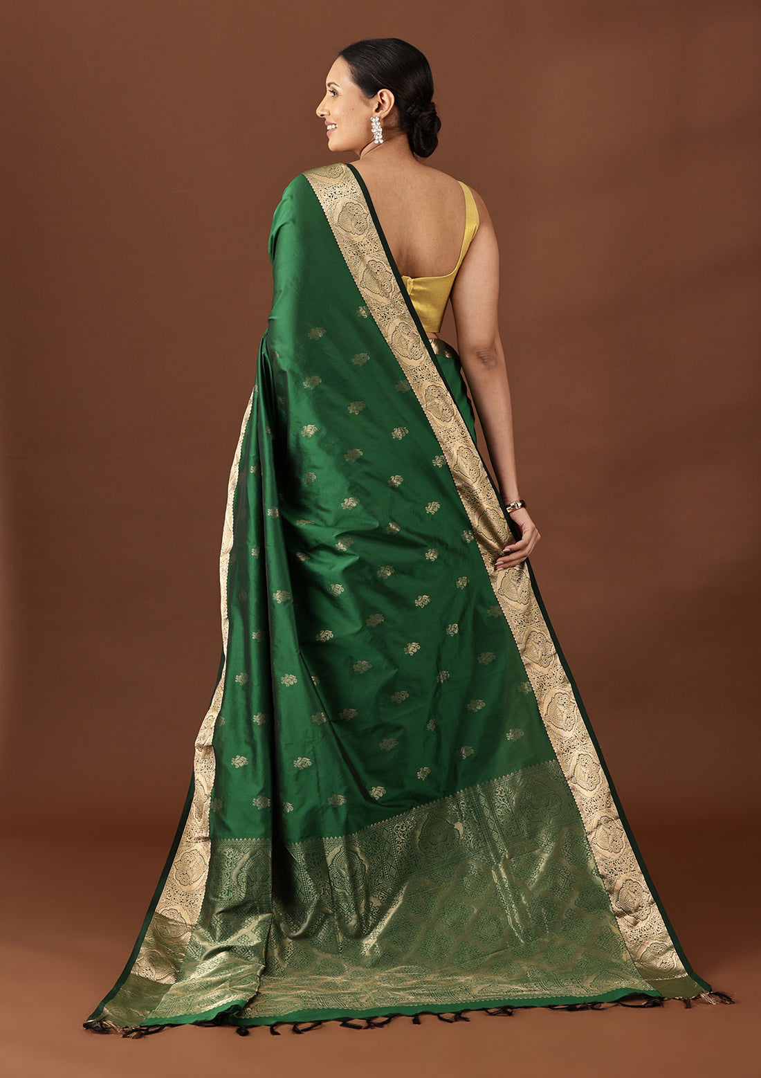 Emerald Green Silk Kanjivaram Saree