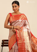 Copper And Red Kanchipuram Saree - Taashi
