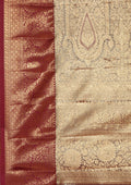 Golden And Dark Purple Kanchipuram Saree - Taashi