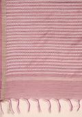 Violet Woven Stripes Linen Saree - Taashi