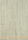 Sage Green Woven Stripes Linen Saree - Taashi
