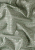 Sage Green Woven Stripes Linen Saree - Taashi