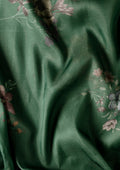 Dark Green Floral Printed Organza Saree - Taashi