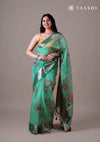 Mint Green Organza Contemporary Printed Saree