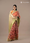Blush Pink Organza Pichwai Printed Saree