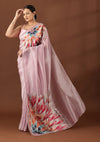 Lilac Tissue Contemporary Embroidered Saree