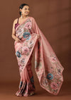 Blush Pink Tissue Contemporary Embroidered Saree