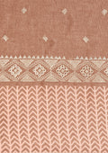Brown EmbroideRed Cut Work And Printed Border Saree - Taashi