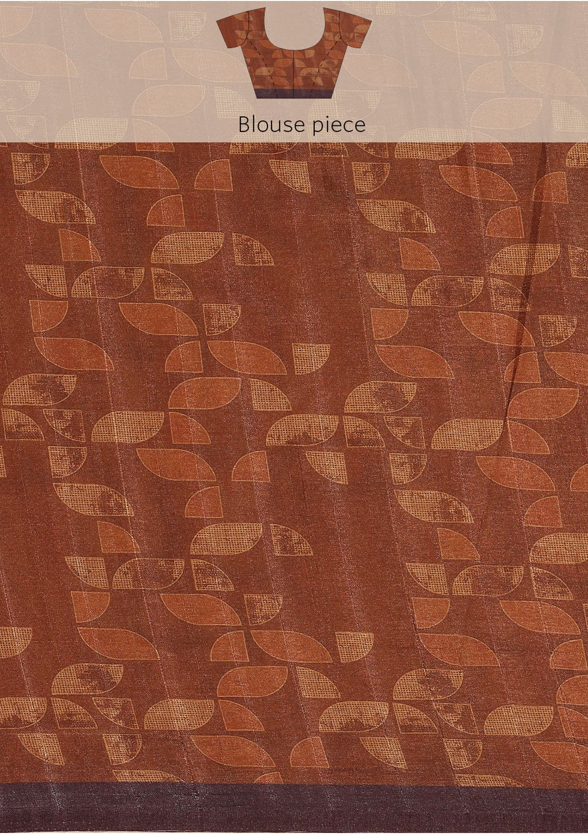 Dark Purple And Orange Abstract Printed Tussar Saree - Taashi