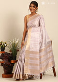 Mauve Abstract Printed Tussar SareeÂ  - Taashi
