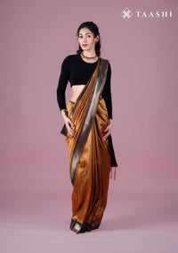 Amber Gold Tussar Brocade Weaving Saree