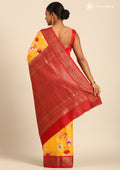 Yellow Floral Printed Silk Saree - Taashi