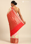 Pastel Green Floral Printed Silk Saree - Taashi