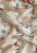 Beige Floral Printed Silk Saree - Taashi