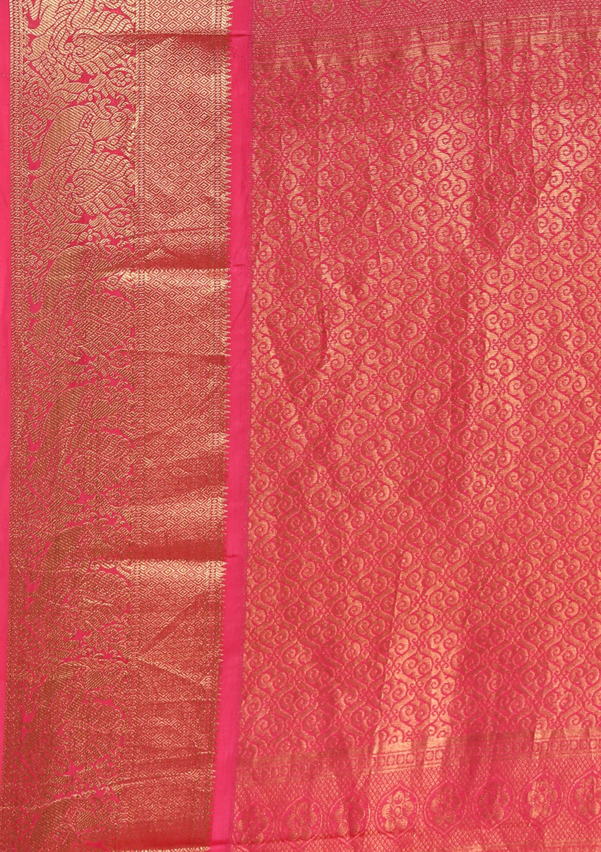 Green Watercolor Floral Printed Silk Saree