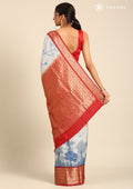 Blue Traditional Printed Silk Saree - Taashi