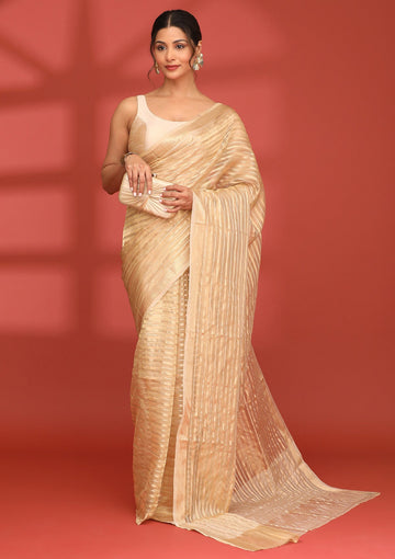 Gold Pure Tissue Woven Saree