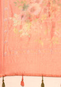 Peach Color Floral Printed Saree - Taashi