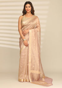 Mauve Pure Tissue Woven Saree