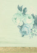 Pastel Green Floral Printed Tussar Saree - Taashi