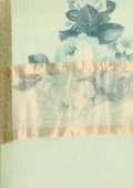 Pastel Green Floral Printed Tussar Saree - Taashi