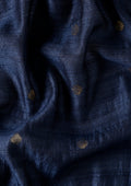 Midnight Blue Thread-Woven Butta Tussar Saree - Taashi
