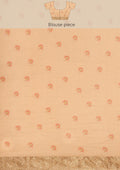 Peach Floral Printed Tussar Saree - Taashi