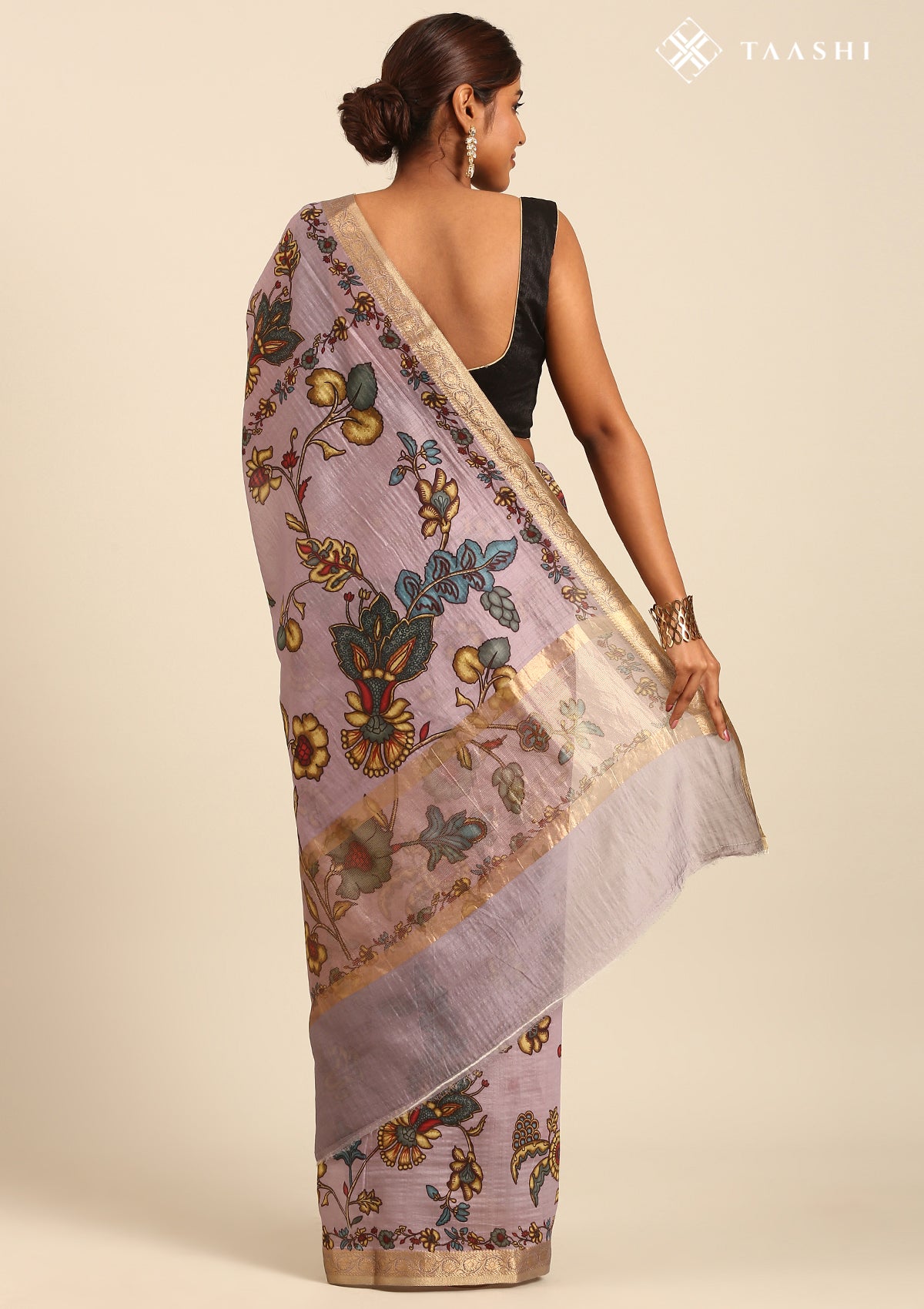 Lavender Kalamkari Tussar Saree