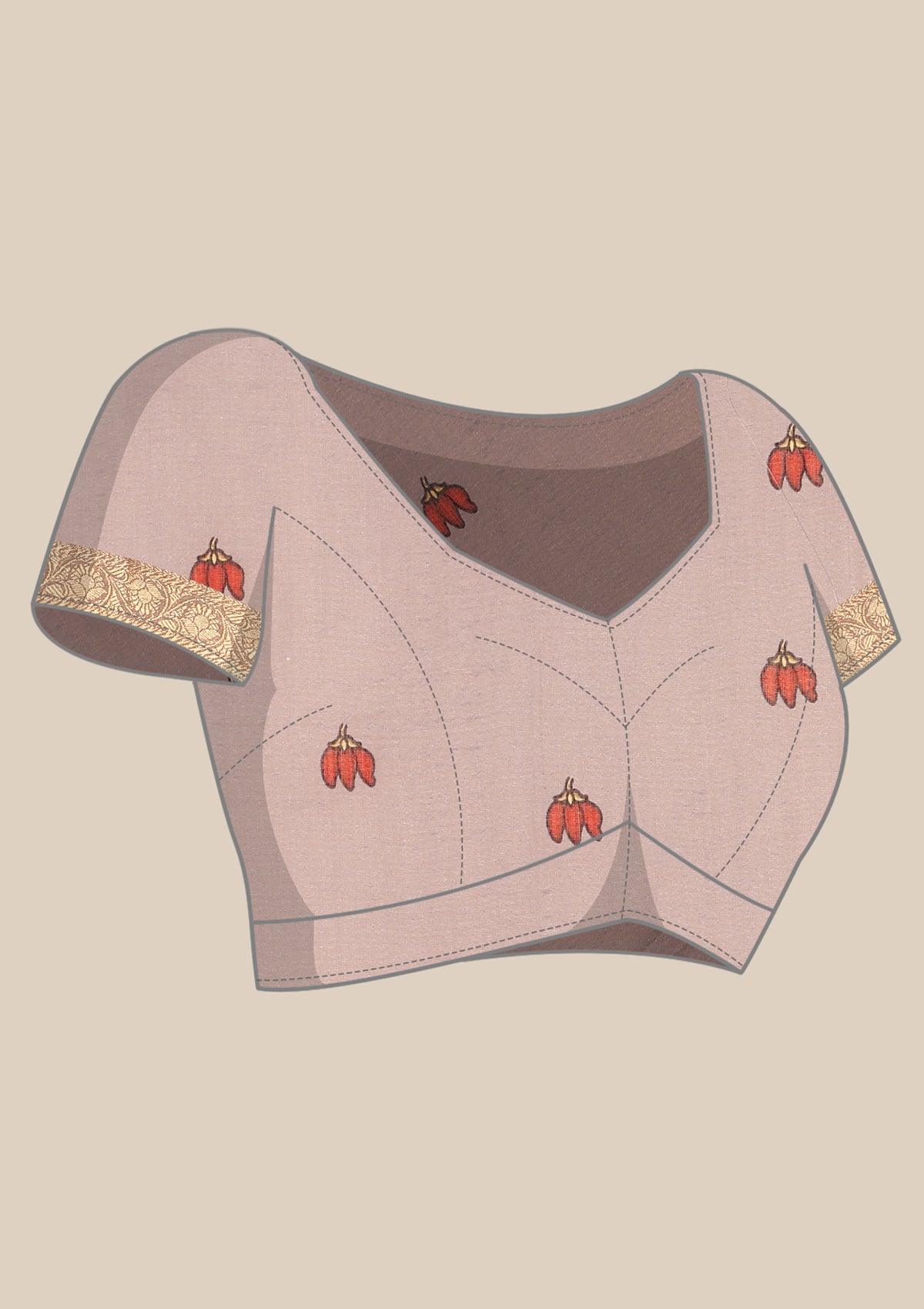 Lavender Kalamkari Tussar Saree