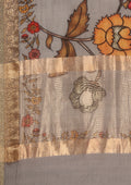 Grey Kalamkari Tussar Saree - Taashi