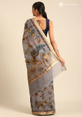 Grey Kalamkari Tussar Saree - Taashi