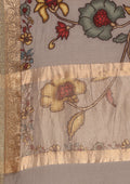 Grey Kalamkari Tussar Saree - Taashi