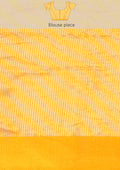 Zari Striped Yellow Tussar Saree - Taashi