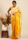 Zari Striped Yellow Tussar Saree - Taashi