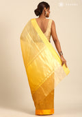 Zari Striped Yellow Tussar Saree - Taashi