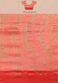 Orange And Red And Golden Striped Party Wear Tussar SareeÂ  - Taashi
