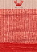 Red And Golden Striped Party Wear Tussar SareeÂ  - Taashi