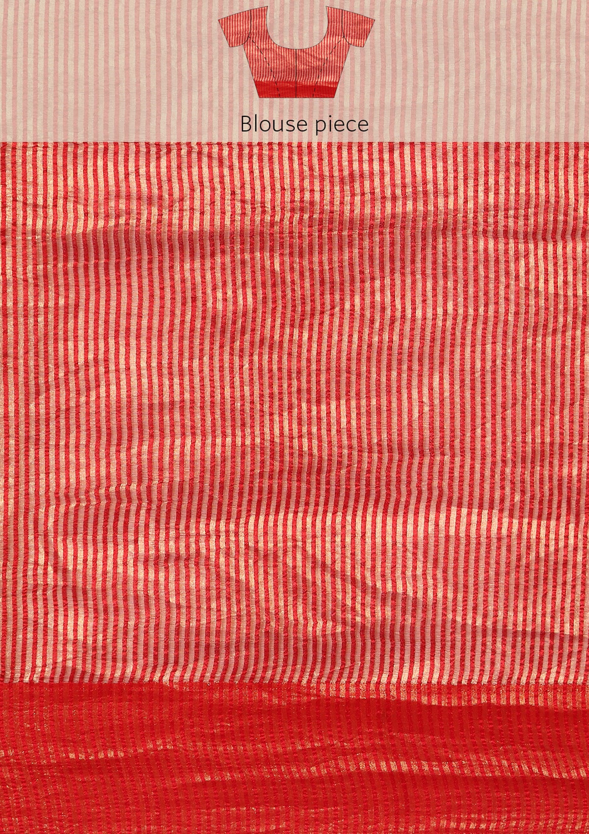 Red And Golden Striped Party Wear Tussar SareeÂ  - Taashi