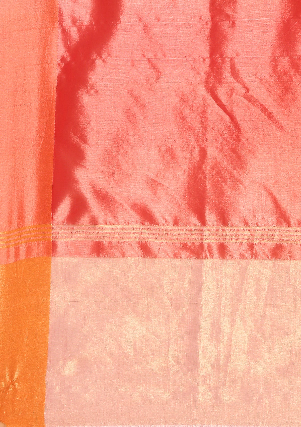 Red And Golden Striped Party Wear Tussar SareeÂ  - Taashi