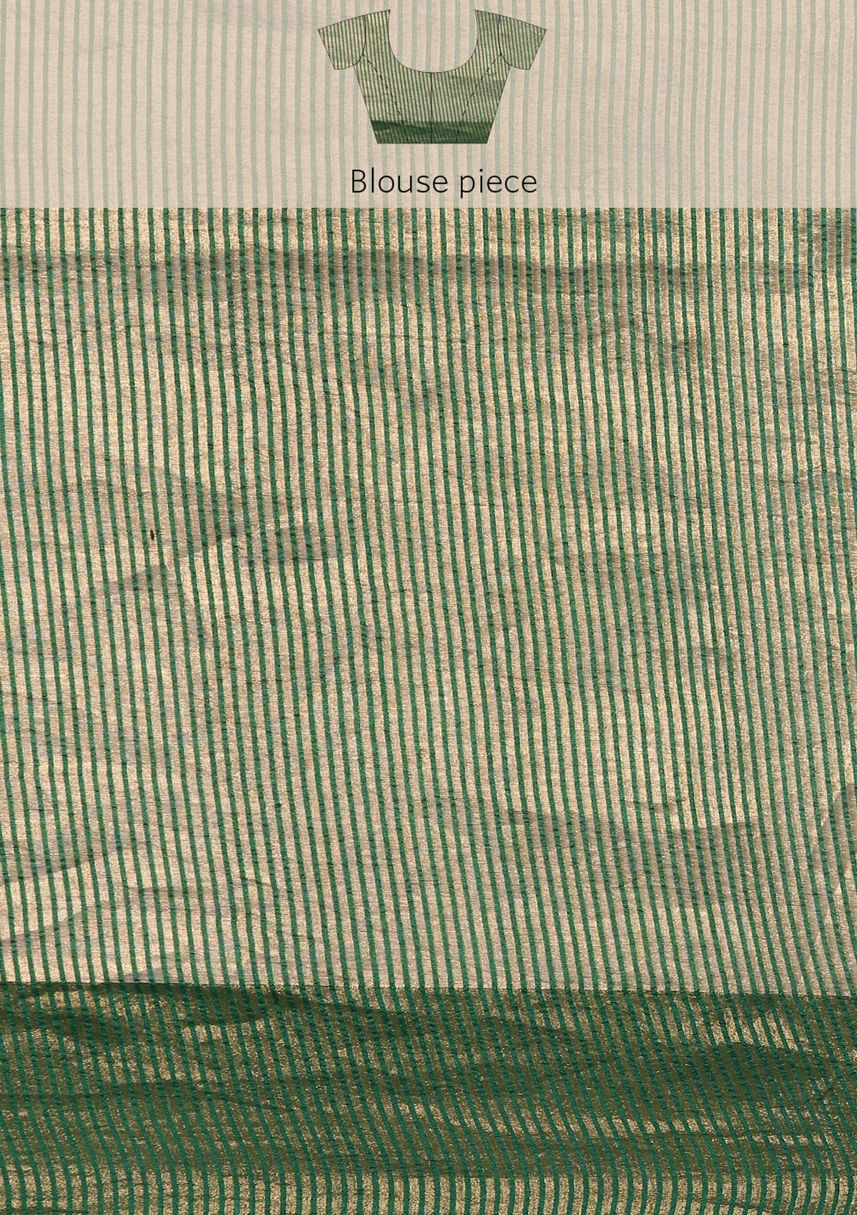 Dark Green, Dark Blue And Golden Striped Party Wear Tussar SareeÂ  - Taashi