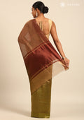 Zari Striped Multicolor Tussar Saree - Taashi