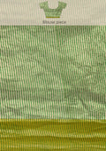 Zari Striped Green And Green Tussar Saree - Taashi