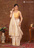 Cream Color Floral EmbroideRed Tussar Saree - Taashi